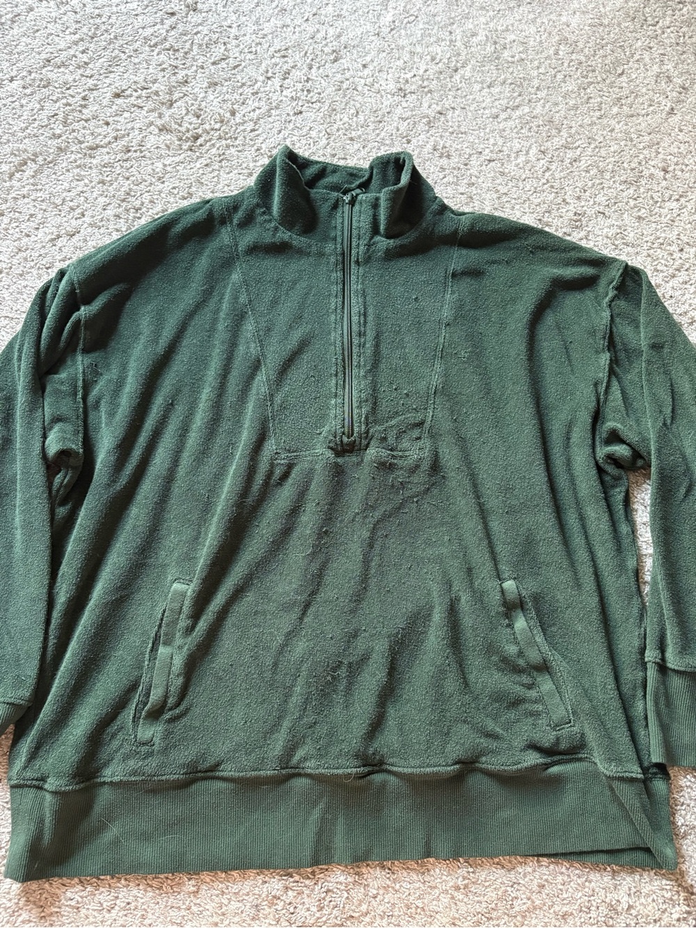 Women’s Aerie Offline Green Quarter-Zip French Terry Pullover
